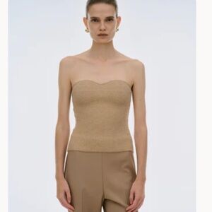 Source Unknown Tan Strapless Knit Camisole
